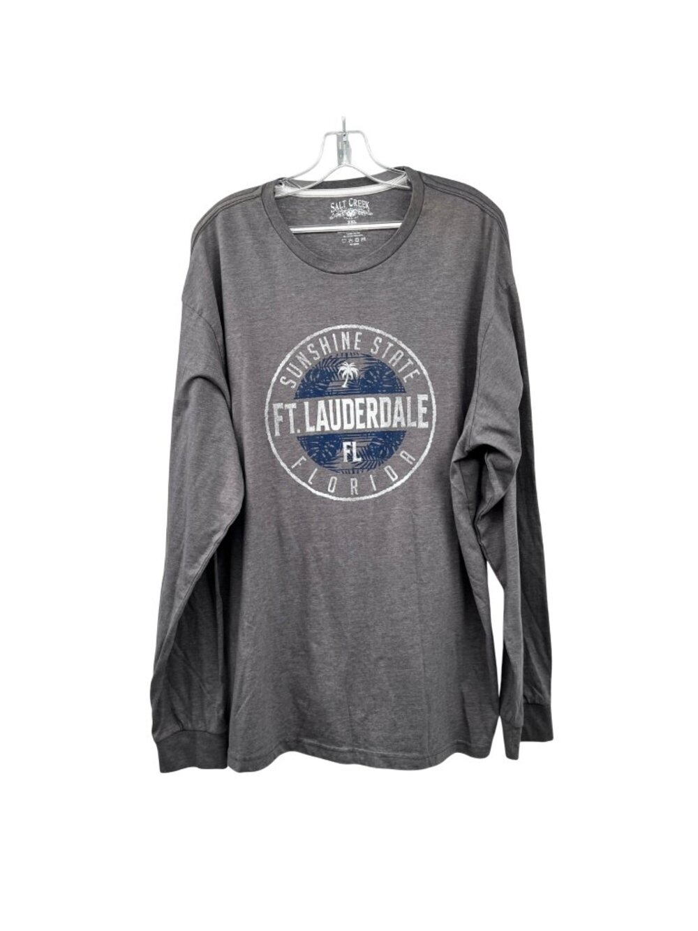 Men's Ft. Lauderdale Long Sleeve Tee Gray/Multi Salt Creek Size 2XL